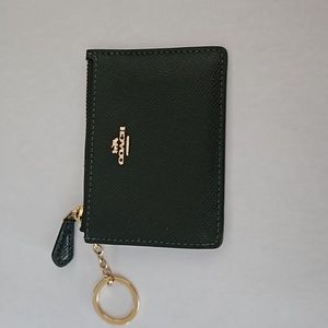 Dark Green Coach Skinny ID wallet